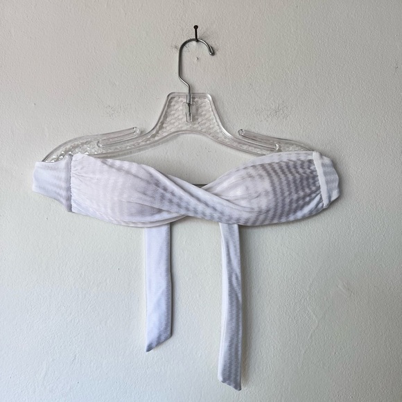Mia Marcelle Swimwear white Twist front bandeau top - Picture 2 of 6